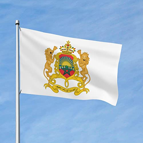 Wappen Von Marokko Flagge Perfekte Hofflagge Langlebig Fahne Für Outdoor Indoor Porch 90X150Cm