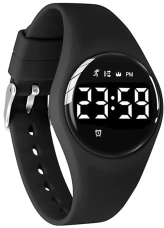 Reloj digital de seguimiento de actividad, resistente al agua, sin Bluetooth, LED, seguimiento de calorías, distancia, cuenta de pasos, reloj vibrador, cronómetro, podómetro recargable, para niños y