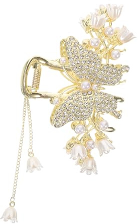 VALICLUD Fermaglio Per Capelli Artiglio in Metallo Decorazione Fiori Di Convallaria Fermaglio Da Donna Per Acconciature Eleganti Accessori Per Capelli Nappine Floreali