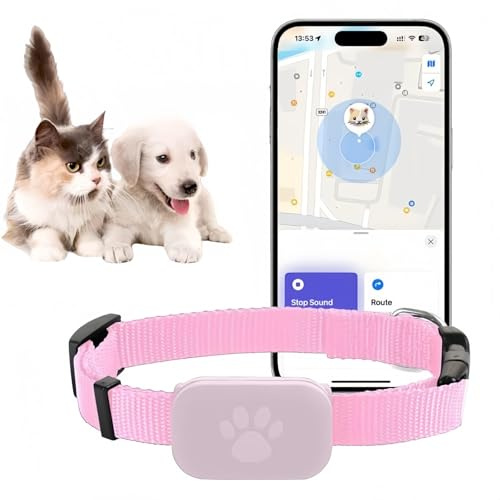 Cat Tracker, Cat Tracker Gps Collar For Small Cats,Dog tracker,pet tracker， No Monthly Fee,pet tracker Compatible with Apple Find (iOS/Android compatible), Cat Gps Tracker Collar