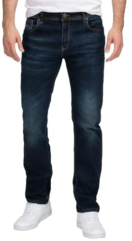 Lorenzo Loren herrjeans byxor denim jeans använd look vanlig passform W29-W44 L30-L38, Ll-4022 blå, 40W / 30L