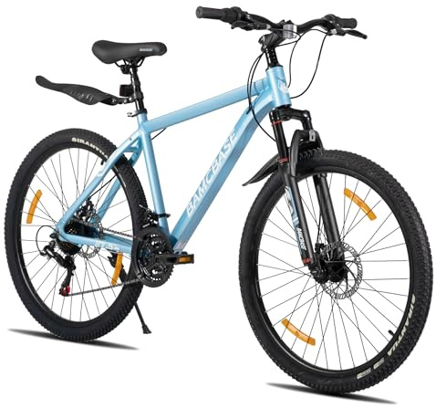 Hiland 27,5 tums mountainbike, män kvinnor MTB med aluminiumram, 21 växlar hardtail-cykel för vuxna med skivbroms, blå