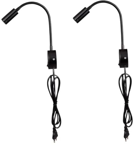 Homoyoyo 2pezzi Lampada da Lettura LED con Tubo Flessibile da Comodino o Parete Illuminazione Multiangolare per Casa e Camera da Letto Facile Accensione e Spegnimento
