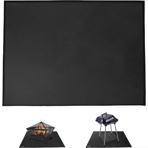 Tappetino per barbecue a prova di fuoco, superficie a prova di olio e acqua, per mobili da patio, terrazze e aree di cottura (100 x 182 cm, 39 x 72 cm)