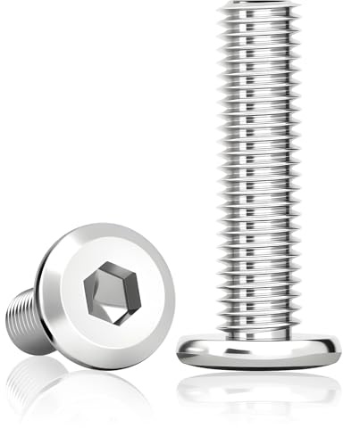50 Stück M8x30 mm Flachkopfschrauben M8 Schrauben Edelstahl Innensechskant | M8x30 mm Edelstahl A2 V2A mit Innensechskant und Vollgewinde für Möbel, Geräte, Werkstatt und DIY