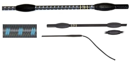 JA Horse JA0002 Fleck FELDMANN Balance Cravache de dressage bicolore avec poignée antidérapante et broche flexible en nylon (42 - anthracite/bleu clair, 130 cm)