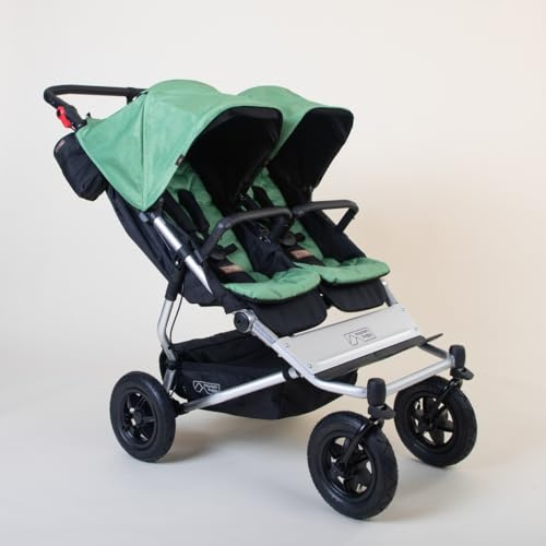 Mountain Buggy Duet tvillingvagn syskonvagn Heritage V4 barnvagn matcha – grön