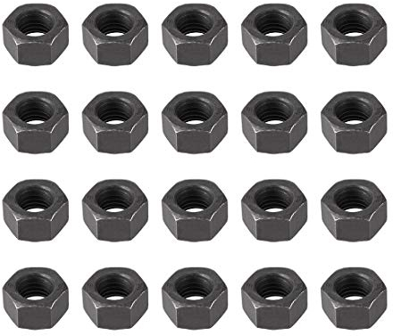 sourcing map 20Stk.Sechskantmuttern M12x1,75 mm Sechskantmutter mit metrischem Grobgewinde Kohlenstoffstahl Schwarz
