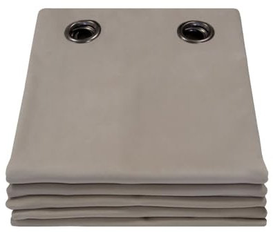 Moondream LumenControl™ Verdunkelungsvorhang | Licht+Sonnenschutz | 100% Lichtschutz | EU Herstellung | Samt | Ösen | Grau MC740 | 135B x 260H cm
