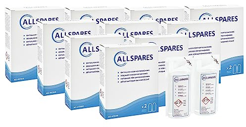 AllSpares Entkalker (10 x 100ml) für Kaffeemaschinen geeignet für Delonghi EcoDecalk DLSC200 / DLSC003 / 5513211481/5513296011 / DLSC003 / 5513225971 und Braun BRSC003 / AX13210003 (18 Stück)