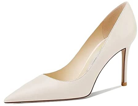 Saekcted Donna Spillo Alto High Tacco Heel Chiusa a Punta Slip-on Pumps Ufficio Clear Cute Classico Scarpe 8.5 CM Heels