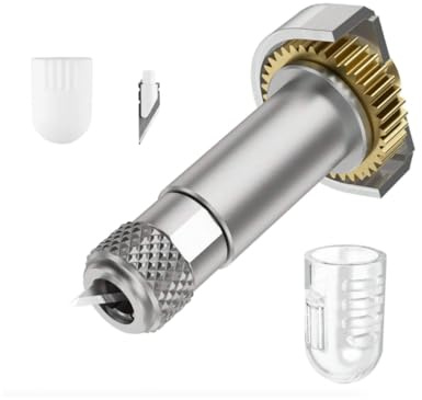 wellkitch Coltello e lama di ricambio per Cricut Maker, macchina da taglio Explorer, ideale per tagliare legno di balsa, pelle leggera e plexiglass sottile, finitura impeccabile