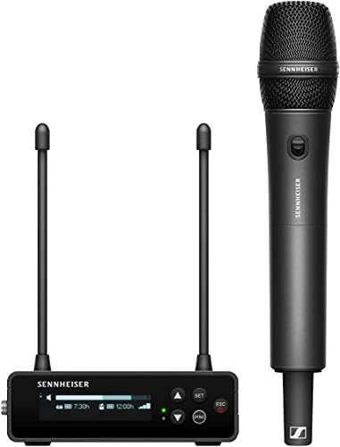 Sennheiser Sistema microfonico digitale portatile wireless UHF con trasmettitore SKM-S portatile e modulo microfonico dinamico a cardioide MMD 835 set EW-DP 835 (U1/5), Nero (700036)