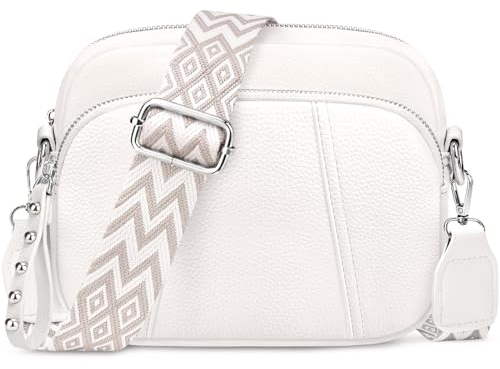 JUYANO Crossbody Bag Damen Handtasche Umhängetasche Leder, Kleine, mit Breitem Gurt, Stylisch, mit Kartenschlitz, Abnehmbar, Schultergurt