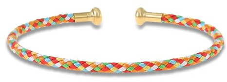 Made by Nami Surfer Armband Damen & Herren • Armreif Handgemacht aus Edelstahl geflochten • Maritimes Armband • Wasserfest & Verstellbar (Multi Gold)