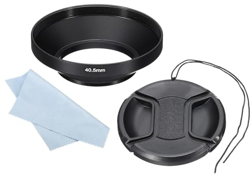 PATIKIL 40,5mm Paraluce Ampia Superficie Opaca Antiriflesso Interno Nero | con 62mm Tappo Obiettivo, e Panno Pulizia, per Obiettivo Fotocamera