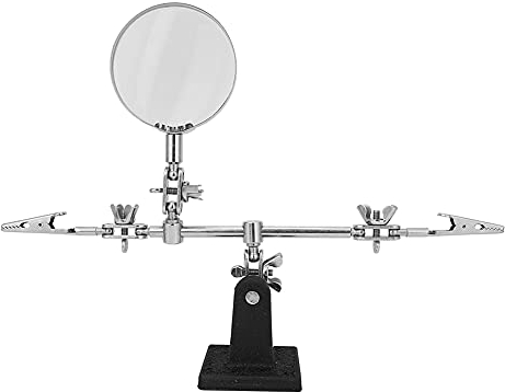 Lupen-Lötstation, Lötständer mit 5-facher Lupe, drittes Handwerkzeug, Schweißwerkzeug, Lupe zum Löten, Basteln, Hobby, Mikroobjekte