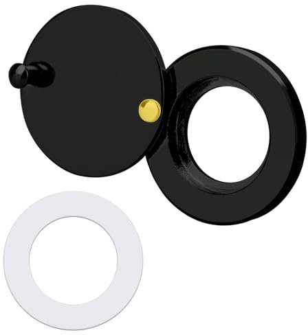 IUSOT Spioncino porta in argento con strumento di installazione autoadesivo, con copertura per casa, ufficio, protezione per gli spioncini per hotel a casa (nero)