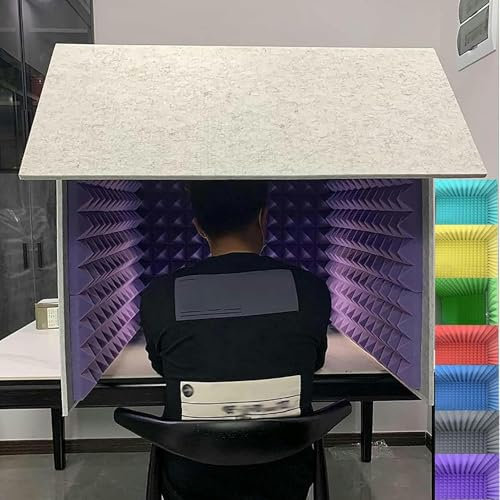 CNPRAZ Portable Recording Booth, Microphone Foam Booth Cube, Self Made Sound Booth Box, Isolation Shield, Microphone Recording Equipment, For Home Office And Studio