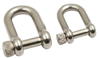 HEXHUASR 1 x Edelstahl-Karabiner mit D-Schleife, Schäkel, Schlüsselanhänger, Schlüsselanhänger, Haken, Schraubverbindung, Verbindungsschnalle, 2 Größen erhältlich(Inner Diameter 10mm)