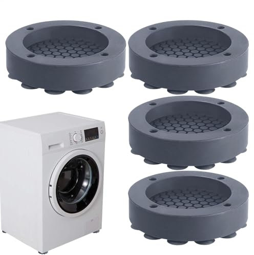 Antivibrations-Stabilisator-Stützfüße – Matte Anti-Geh-Waschmaschinentrockner-Sockel, stoßdämpfende Matte, Anti-Vibrationspads, vergrößerte Unterlegmatte, Schutz für Waschmaschinentrockner, Laufband