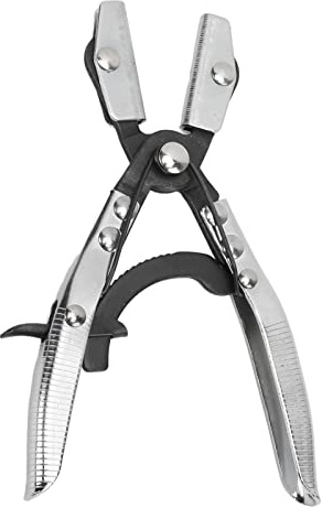 Ratcheting Hose Pinch Off Pliers, Ratchet Hose Clamp Pliers Ratcheting Jaws Swiveling Universal for Automobile Radiator Brake Coolant Pipes (8 Inch)