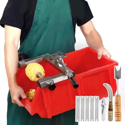 Annuod Pelador de piña de Acero Inoxidable: prepara trozos de piña listos para Comer, removedor de Piel de piña, máquina descascaradora de piña semiautomática para cocinas domésticas, restaurantes