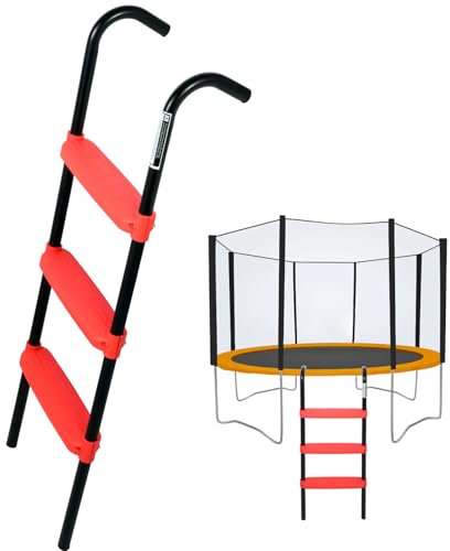 SweetBin Universal 3 Steps Trampoline Ladder with Wide Steps,Durable and Easy to Assemble,220 lbs Capacity Trampoline Accessories for Kids