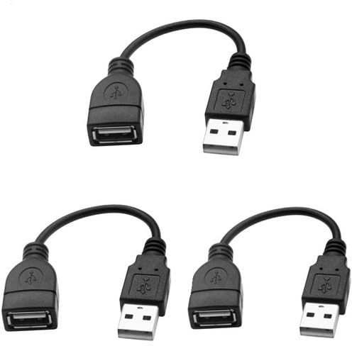 Fierudeng 3 Pièces Câbles D'extension USB, Câble Rallonge USB 2.0, Cable Extension Mâle Femelle Compatible avec Clavier, Lecteur Flash, Disque Dur, Lecteur De Carte, Scanner