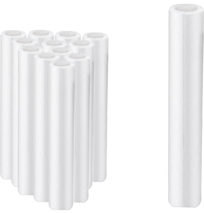 12 pièces Mousse Tube Éponge Manchon protecteur 40 cm ID 2,5 cm / OD 4,5 cm Couvercle de Tube Prédécoupé Couvercle de Tuyau Creux pour Protection Tuyaux et Chaleur Préservation