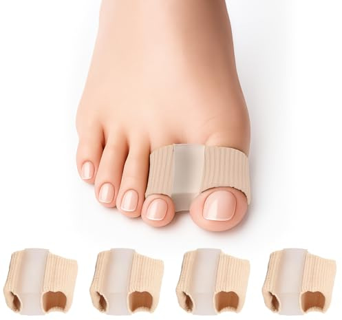 Horktrust Séparateurs d'Orteils en Silicone Souple - Lot de 4 Écarteurs d'Orteil Double Boucle Haute Élasticité - Correcteur Hallux Valgus et Orteils Chevauchants -Adaptable Hommes et Femmes