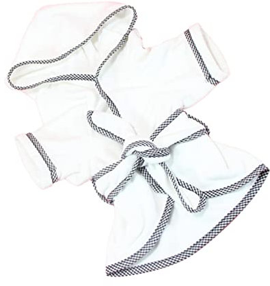 CIYODO Hundebademantel Saugfähigem und Schnelltrocknendem Polyester Tier Pyjamas für Haustiere für Katzen XL Weiß für Bad
