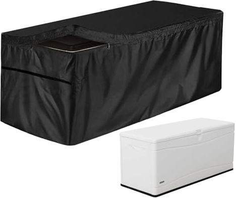 Housse de protection pour coffre à coussins de jardin - Housse de protection pour coffre de jardin - Housse de protection - Rip-Stop et résistante aux intempéries