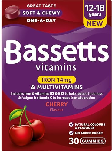 Bassetts Vitamins 12-18 Iron 14mg & Multivitamins Cherry Flavour 30 Gummies