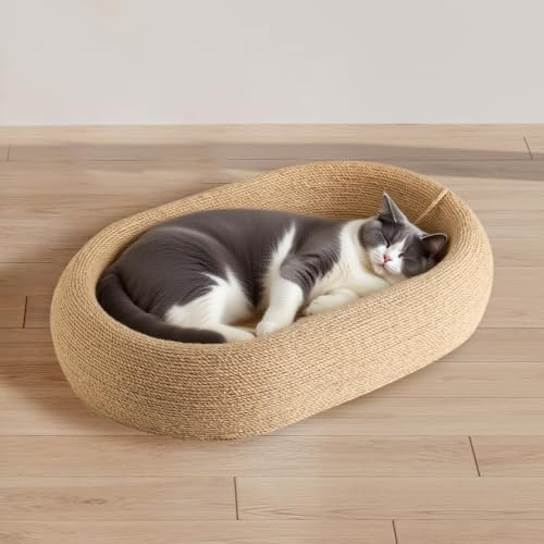 2-in-1 Katzen Kratzbrett, Ovales Kratzpappe für Katzen, Kratzsofa-Lounge, kratzbretter, Katzenkratzbett, Katzenspielzeug, kratzmatte Katze zum Spielen und Ausruhen (1PC)