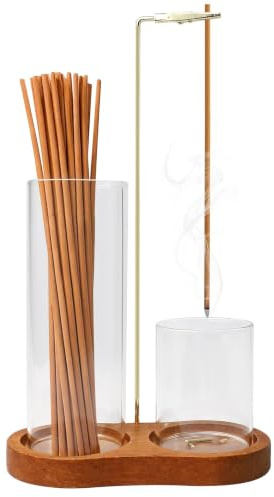 Upside Down Incense Holder Incense Stick Holders with Removable Catcher | Innovative Anti-Ash Design Brown Incense Cone Holder for Yoga Spa Zen Meditation Tea Wonderful Gift for Any Occasion