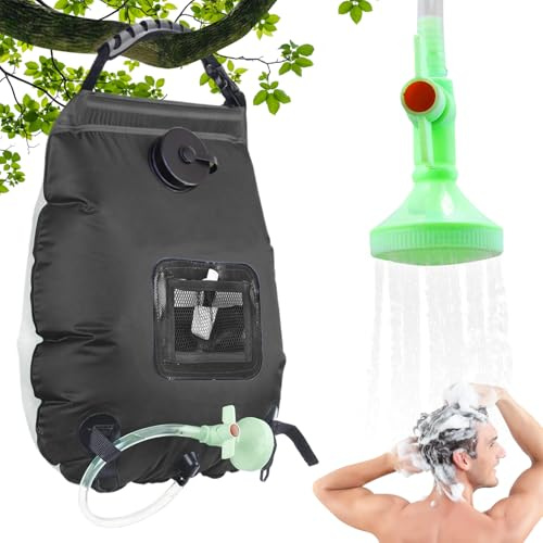 NevPuose Douches Solaires pour Camping | Poche De Bain Solaire De 20 litres avec Tête De Douche Et Tuyau | Douchage De Camp Extérieur - pour Extérieur Intérieur Maison Voyage Cabine Glamping Balcon