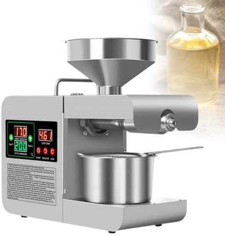 Automatic Oil Press Machine with Temperature Control for Home Use, Extracts Oil from Various Seeds and Nuts