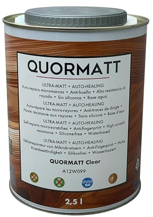 QUORMATT Vernis à l'eau Ultra-Mat Premium pour bois Anti-traces - Toucher soyeux - Technologie auto-réparante - 2,5 L