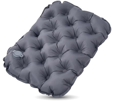 Gefaps Inflatable Seat Cushion 37x47 cm, 3D Air Cell Travel Seat Pad for Airplane Car and Camping, Quick Inflate Portable Cushion with Soft Quilted Surface and Pressure Relief