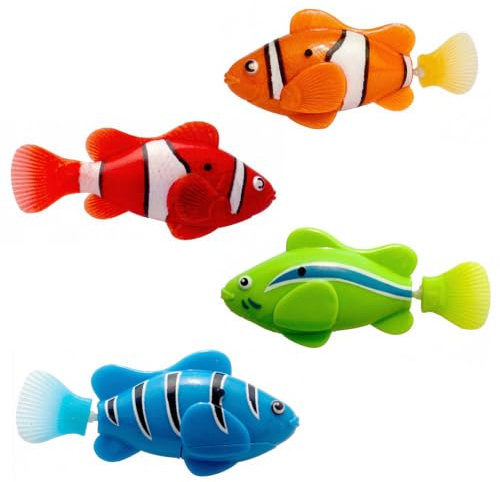 Peces electrónicos, 4 Piezas Robo Fish, Juguetes de Peces flotantes, Robofish Bañera Juguetes Eléctricos, Reutilizables, Juguetes de Piscina para la Piscina, Niños (C)