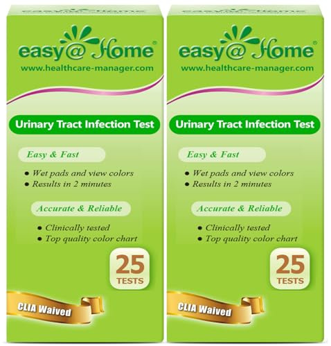 Easy@Home 50ct UTI Infection Test Strips, at Home UTI Urinalysis Testing Strips for Women Urinary Tract Bladder Health, Highly Accurate Urine Testing (UTI-50Pcs)