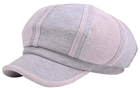 Schiebermütze Damen Fashion Classic Kariert Baskenmütze Jungen Vintage Elegante Einfach Freizeit Von 56 58Cm Hellgrau (Color : Hellgrau, Size : 56-58cm)
