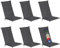 Beautissu 6er Set Gartenstuhlauflage 120x50x6 cm Loft HL Graphitgrau – Hochlehner Polster Auflage, Sitzpolster & Sitzkissen für Hochlehner Gartenmöbel - Weiche Stuhlauflage mit Schaumkern Füllung