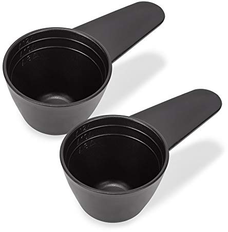 Latauar Cuchara medidora de café perfecta, cuchara de plástico reutilizable para café, leche en polvo, polvo de frutas, semillas, especias, paquete de 2