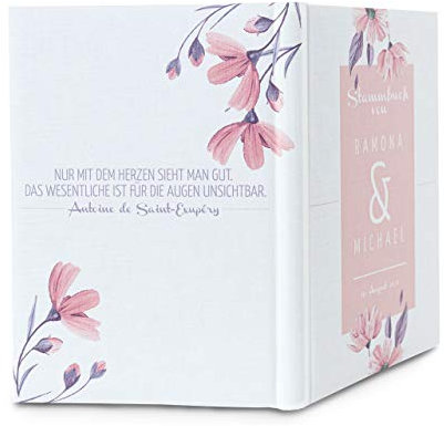 Hochzeitideal Stammbuch der Familie Familienstammbuch bedruckten Buchbinderleinen (508 - Simone personalisiert)