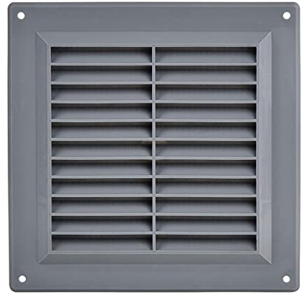 Steinberg14 Rejilla de Ventilación Rectangular de 150x150 mm de Plástico Gris - Registro de Extracción de Aire con Brida - Cubierta de Ventilación Interna para Pared y Techo