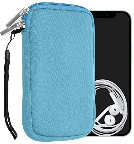 kwmobile Neopren Handytasche für Smartphones L - 6,5 - Handy Tasche mit Reißverschluss - Handyhülle universal Hellblau