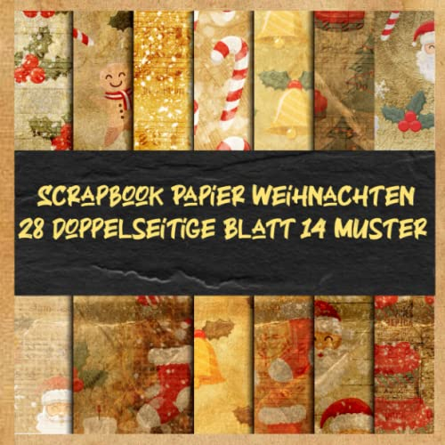 Scrapbook Papier Weihnachten 28 doppelseitige Blatt 14 Muster