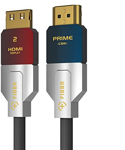 FIBBR Câble Optique HDMI 8K 15M, Câble HDMI 2.1 Intégré CL3 48Gbps, Prise en Charge 8K@60Hz 4K@120Hz/144 Hz HDR10 eARC Dolby HDCP 2.2 et 2.3 RTX 3080 compatible avec PS5/TV/Xbox Series X/PC
